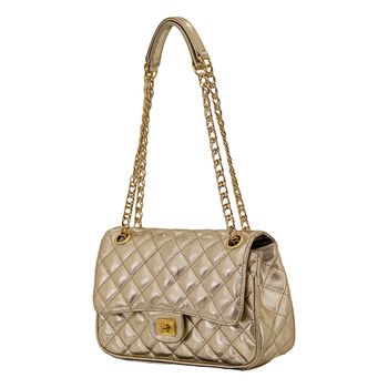 Bolsa-Tiracolo-Ouro-Retangular-com-Lateral-Arredondada-|-Comfort-Tamanho--M----Cor--OURO-LIGHT-0